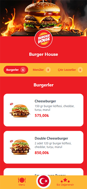 Burger House QR Menu