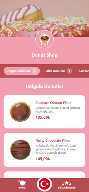 Donut Shop QR Menu