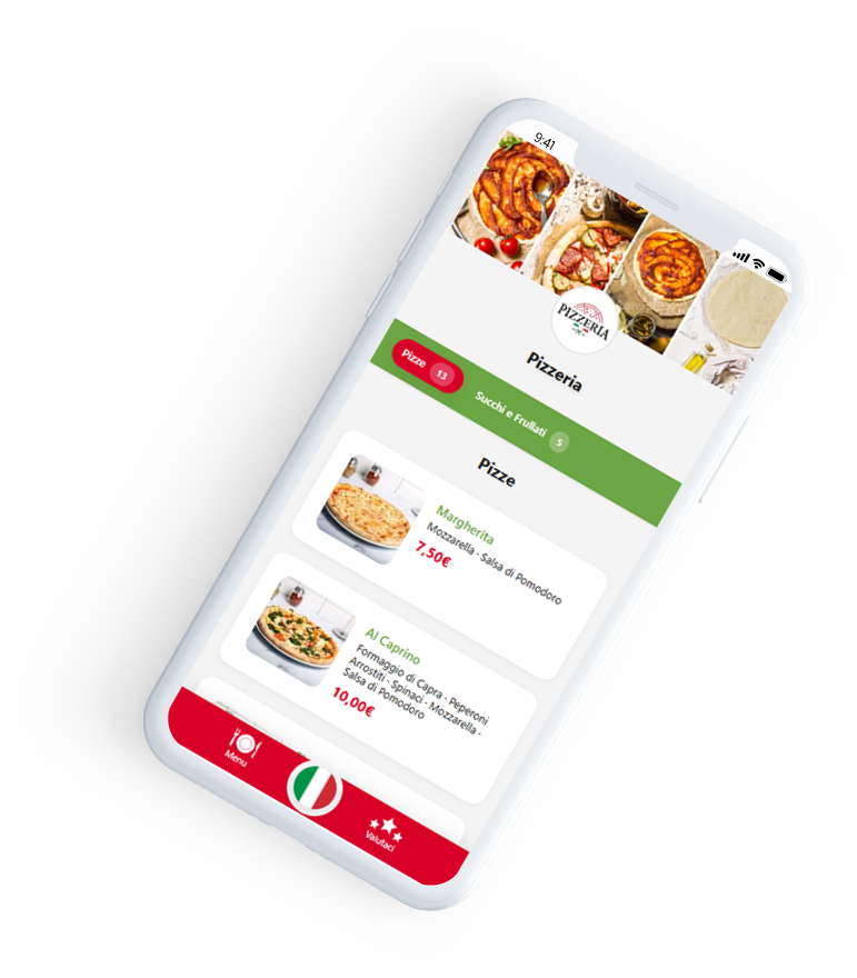 Digital QR menu on mobile phone